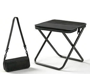 lot 8950 image: Foldable Backpack Stool, 2026 New Foldable Backpack Stool for Adults, Folding Camping Stool which can Turned Into a Satchel, Ultralight Pocket Chair for Fishing Hiking Camping (Black, Large)