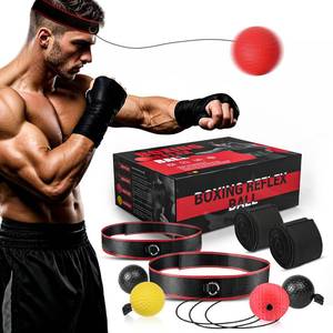 lot 9135 image: KTEBO� Boxing Reflex Ball Headband Set - Includes 4 Different Balls, 2 Adjustable Headbands and 2 Boxing Hand Wraps for Beginner Proficiency Improvement, Great Boxing Equipment