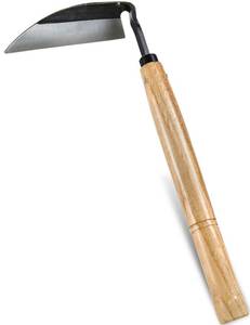 lot 9138 image: TOYPOPOR Japanese Weeding Sickle Hoe, Gardening Tools, Weed Remover, Hand Weed Cutter, Kama Twisted Scythe with High Carbon Steel Blade for Cutting Grass, Soil loosening, harvesting, Digging