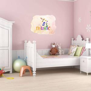 lot 9022 image: Design With Vinyl Home Wall Decals Music Cute Wall Art Sticker Create A Musical Atmosphere with Music Symbols Wall Sticker - Size 30 in X 24 in - Retail $38