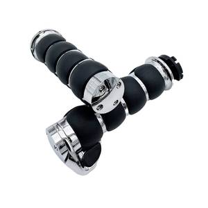 lot 9043 image: 1 Motorcycle Handlebar Grips Bar Grip 24.5mm 26mm Thruster Grip for Harley FX XG XLH FXDWG VRSCAW by D1M (Chrome)