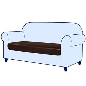 lot 9054 image: Subrtex Stretch Cushion Covers Leather Couch Cushion Covers Waterproof Seat Covers RV Loveseat Sofa Cushion Furniture Protector PU Slipcovers for Settee Seater Replacement (X-Large, Chocolate)