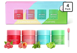 lot 9067 image: 4PCS Lip Sleeping Mask, Korean Lip Mask Jelly Sleep Lip Balm, Lip Mask Set, Reduce Lip Lines and Improve Lip Color, Overnight Lip Treatment Care for Dry Cracked Lips, Moisturizing, Hydrating, Nourishing