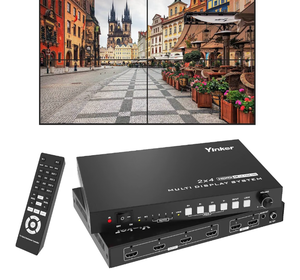 4K HDMI Video Wall Controller - 2x2, 4K@30Hz Processor for 2 HDMI Inputs & 4 Outputs, Supports 1x1 to 4x1 & 180 Rotation - Retail: $369