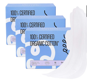 lot 9085 image: RPE Life 100% GOTS Organic Cotton extra long Overnight Pads, Size 5, 60 CountSize 5 overnight pads with wings high-capacity absorbency stay-fresh comfort and maximum coverage for sensitive skin