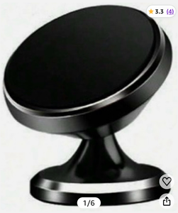 lot 15489 image: Universal Magnetic Car Mount for Cell Phone - 360° Rotatable Super Strong Metal Adhesive Phone Holder for Dashboard & Windshield,Black