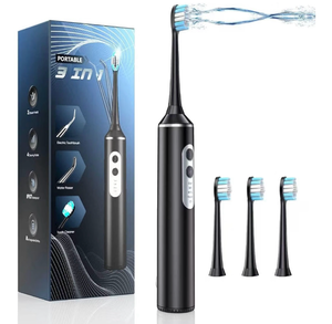 lot 15505 image: 3 in 1 Electric Toothbrush with Water Flosser, Electric Toothbrush & Water Flosser Combo, Teeth Irrigator Cleaning Kit with 4 Modes, Portable Electric Toothbrush for Travel Home