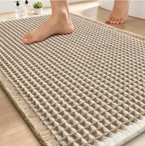 lot 15516 image: Arotive Waffle Bath Mat 30X18, Boho Extra Soft Washable Bathroom RugsYellow & Cream, Non Slip Absorbent Quick Dry Bath Rugs for Bathroom Floor, Tub, Shower, Home Decor Accessories