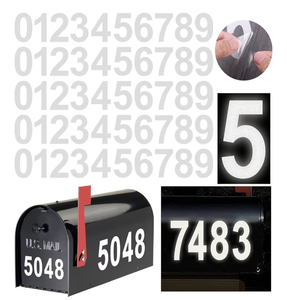 lot 15534 image: Reflective Mailbox Numbers Sticker Decal Waterproof Number Self Adhesive5 Sets (4 x 5 sets) Die Cut Classic Style Vinyl for Signs, Door, Cars, Trucks, Home, Business, Address Numbers