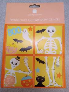 lot 9146 image: Talking Tables Frighfully Fun Window Clings Halloween Decoration Set