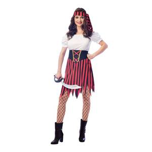 lot 9150 image: Wizland Womens Pirate Costume Outfit Ladies Pirate Dress Modest Style with Belt and Headpiece M - Retail $20