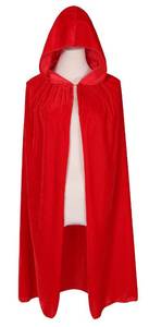 lot 10177 image: BIGXIAN Kids Hooded Velvet Cloak Halloween Christmas Cosplay Fancy Cape Red