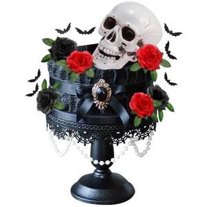 lot 10181 image: RAYNAG 24-Piece Halloween Cake Toppers - Ghost, Skull, Bat & Black Rose Decorations for Parties & Birthdays