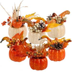 lot 10189 image: winemana Fall Decorations for Home Table Centerpiece Fake Pumpkin Decor