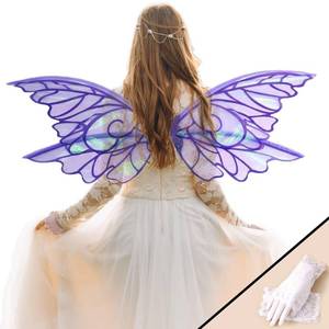 lot 10195 image: YKW Purple Fairy Wings for Adult Women Teens, Iridescent Butterfly Costume