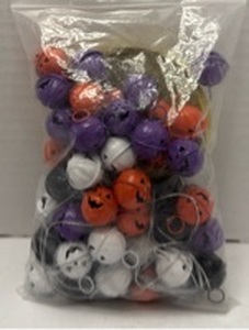 lot 10201 image: Jingle Bells Craft Beads Assorted Colors Purple Red White Black