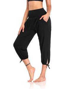lot 10218 image: DIBAOLONG Womens Yoga Pants Capri Loose Workout Sweatpants Comfy Lounge Joggers with Pockets Black XL
