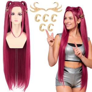 lot 10229 image: PUREHAIR 39 Inches Long Red Anime Costume Wig, High Temperature Heat Resistant Silk Fiber, Natural Looking Costume Wig for Halloween Party, Cosplay (Red, Adult Size)