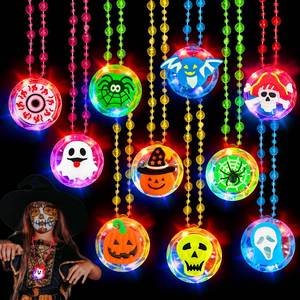 lot 10242 image: AMENON 20 Pcs Halloween Party Favors , 10 Styles LED Light Up Necklaces