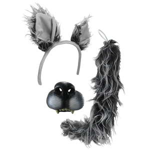 lot 10257 image: Nicky Bigs Novelties Big Bad Wolf Ears Tail Mini Nose Mask Costume Set  Gray  One Size