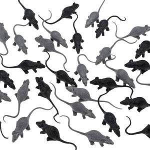 lot 10260 image: Gejoy 36 Pcs Fake Mice Realistic Mouse Fake Rats Small Plastic Mice for Mischief Prank Horror Spooky Gothic Party Decorations Supplies(Black, Gray)