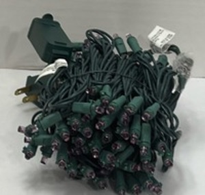 lot 10261 image: Green LED String Light Set with Controller and Power Adapter purple