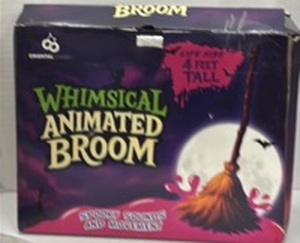 lot 10263 image: Whimsical Animated Broom 4 Ft Tall with Sound and Movement