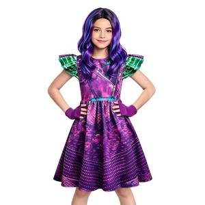 lot 10284 image: Aotekids Girls Princess Costume Fancy Dress Cosplay Outfits with Gloves Wig size 8