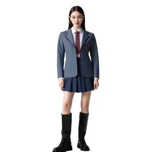 lot 10299 image: AwwwCos The Musical Cosplay Gray Costume School Uniform Dress Uniform Suit Skirt Tie Halloween Party Outfit 130