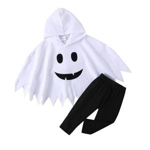 lot 10300 image: Noubeau Toddler Baby Boys Girls Halloween Costume White Ghost Cloak Hooded Top Black Long Pants Fancy Dress Cosplay Clothes (White,3-4 Years)