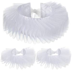lot 10336 image: Geyoga 3pcs Halloween Clown Collar and Cuffs Detachable Set,White