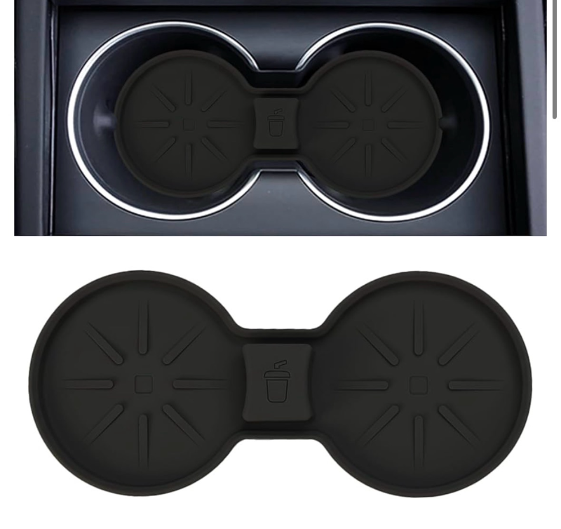 lot 5136 image: MUPEAK Cup Coasters for Tesla Model Y Juniper 2025 2026, Model 3 2024 2025, Model SX 2022-2025, Premium Silicone Cup Holder Coasters Interior Accessories for Model Y3SX, Washable&Non-Slip, Black
