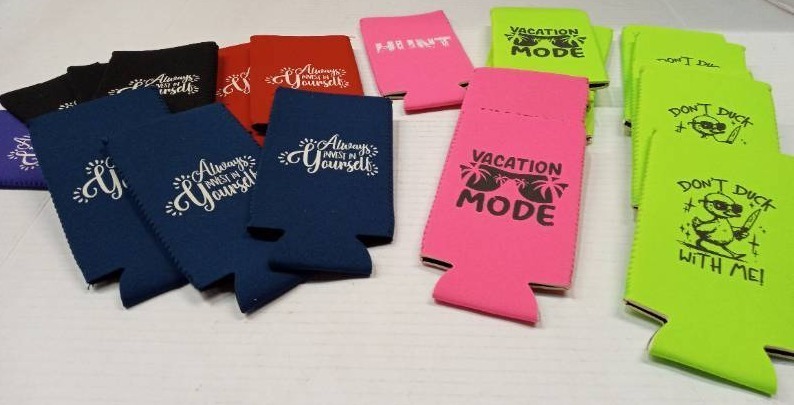 lot 6986 image: Assorted Printed Neoprene Koozies 20 Count Lot