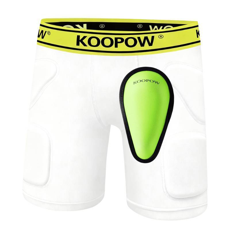 lot 7014 image: Youth Boys Padded Compression Sliding Shorts Pants With Soft Cup & Pocket - Large