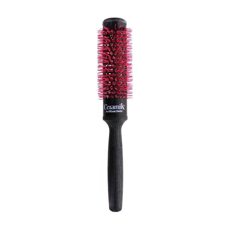 lot 7019 image: TEK Ceramik Oxy Professional Round Brush with Oxygen-Treated Ceramic Barrel and Wooden Handle (Ideal for Styling Medium to Long Hair) 1.18 Inch Diameter - For Salon Professionals - Retail $39