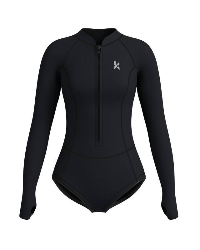 lot 7151 image: KMT Wetsuit for Women Long Sleeve Shorty Wet Suits, Black,Size 8