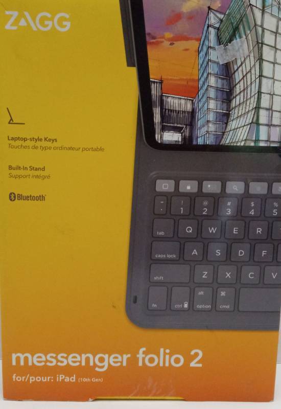 lot 7434 image: ZAGG Messenger Folio 2 Bluetooth Keyboard Case iPad 10th Gen