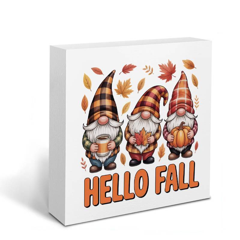 lot 7440 image: Rustic Tis the Season Pumpkin Wood Box Sign, Farmhouse Retro Fall Artwork Decor, Autumn Harvest Thanksgiving Wooden Desk Block Signs Home Shelf Office Decoration 5 x 5 Inches