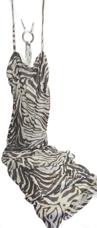 lot 7460 image: Zebra Print dress with plastic  Ring Detail x small