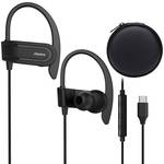 Joysico Wired USB C Headphones for iPhone 15 16 17 Air, iPad, Samsung, Google and USBC Android Phones, Type C Earbuds with Over Ear Hook, Microphone, Volume Control, Earphones Case for Sports Running