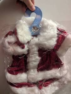 lot 1620 image: My Purrfect Bear Red and White Plush Toy Santa Outfits Lot - 10 ct