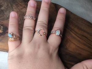 lot 1210 image: Fashion Ring Set 4-Piece Lot with Opal and Turquoise Stones