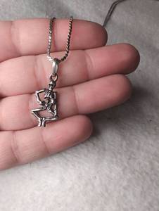 lot 1230 image: Skeleton Pendant Necklace with Chain