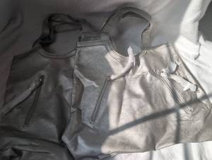 lot 1404 image: Silver Tote Bag with Handles and Zip Pockets - 2 ct