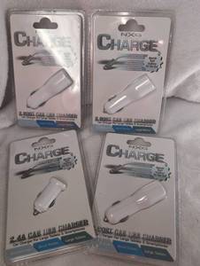 lot 1606 image: NXG Technology CHARGE 2 Port Car USB Charger Lot of 4