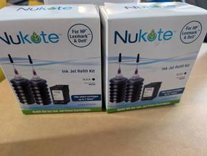 lot 1608 image: Nukote WM196 Ink Jet Refill Kit Black HP Lexmark Cartridges 2 Pack
