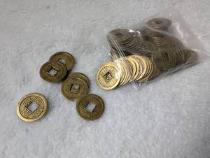 lot 1615 image: Lot of Chinese Brass Coins with Square Center Holes