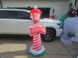 lot 3200 image: North Pole Inflatable Lamp Post Decoration