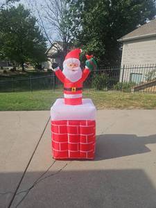 lot 3201 image: Inflatable Santa Claus Chimney Christmas Decoration