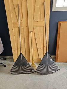 lot 3215 image: Lot of 2- Bluehawk Leaf  Rakes - Bonus Small Rake